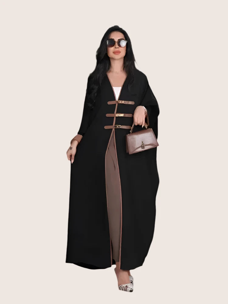 Dual Tone Buckle Abaya